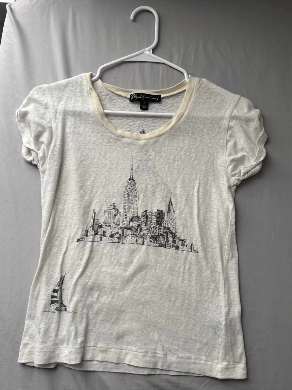 Elizabeth and James Cream Graphic City Skyline Tee